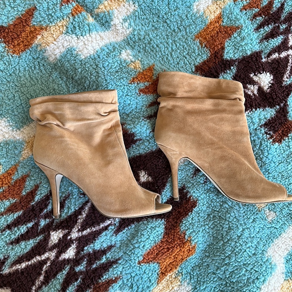 Aldo Open Toe Booties Camel Size 10 - image 2